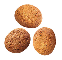 Image showing Three oatmeal cookies