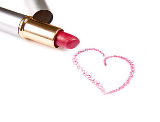 Image showing Lipstick and heart