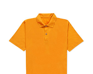 Image showing close up of yellow t-shirt isolated