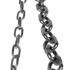 Image showing Metal chain parts isolated on white background.