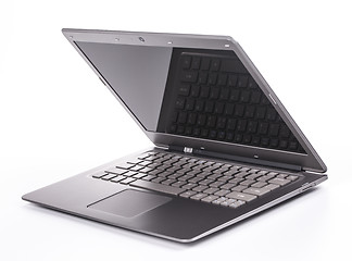 Image showing laptop half open
