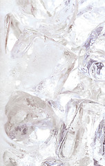 Image showing Close up of ice cubes in water or soda