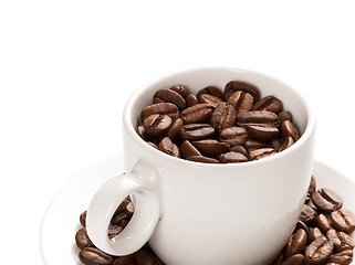 Image showing Cup filled with coffee beam\'s