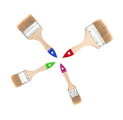 Image showing Paintbrush brushing paint