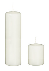 Image showing big and small candles isolated