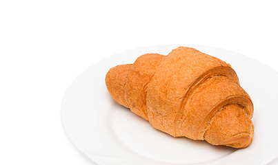 Image showing Fresh and tasty croissant over white background