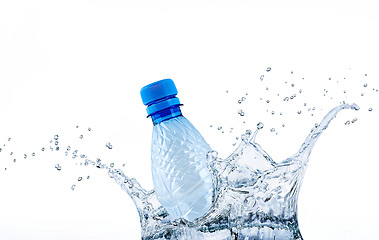 Image showing bottle in water splashes