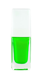 Image showing green nail polish bottle on white background