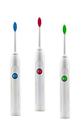 Image showing electric toothbrushes on white background