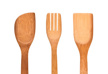 Image showing Wooden cutlery