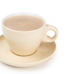 Image showing small white cup of cappuccino coffee