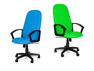 Image showing office chairs isolated on a white