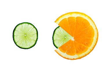 Image showing orange and lime fruit slice - concept