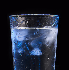 Image showing water in glass with ice cubes