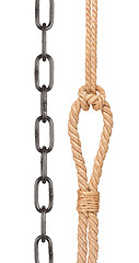 Image showing Chain with rope