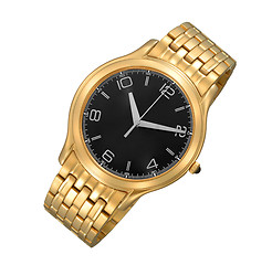 Image showing Men\'s luxury gold wrist watch