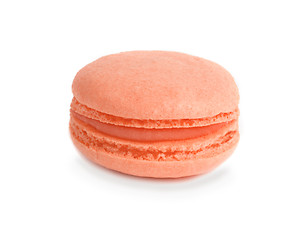 Image showing pink macaroon on white background