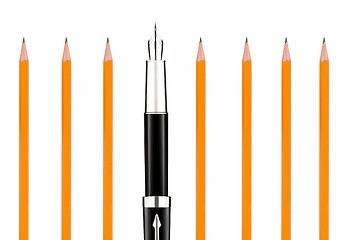 Image showing pencils and pen