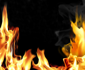 Image showing Close-up of fire and flames