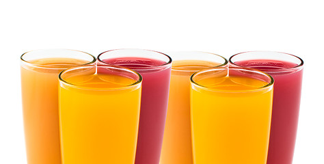 Image showing Tropical juices in glasses close up