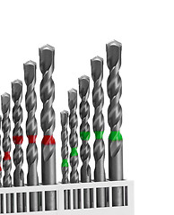 Image showing set of wood drill bits isolated