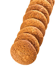 Image showing Stack of oatmeal cookies