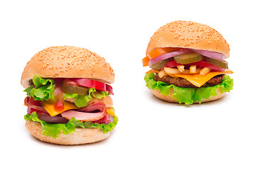 Image showing cheeseburgers isolated on white