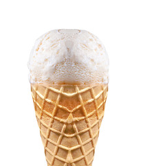 Image showing vanilla ice cream with cone close up