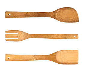 Image showing Wooden cutlery