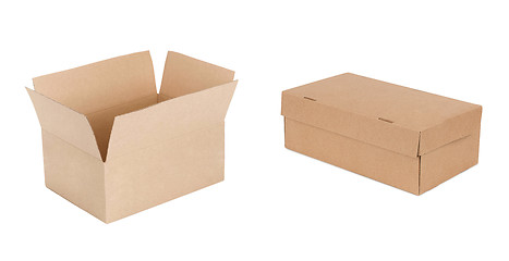 Image showing open and closed boxes isolated on white