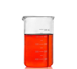 Image showing Chemical laboratory flask with red liquid