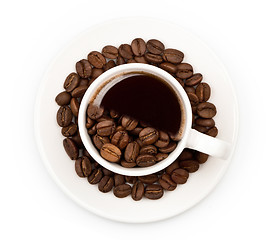 Image showing Cup filled with coffee beam\'s