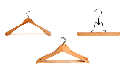 Image showing wooden clothes hanger set