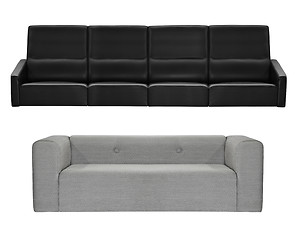 Image showing grey and black modern sofa isolated