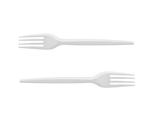 Image showing Plastic Forks on White Background