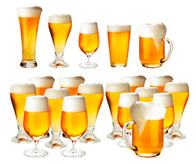 Image showing Glasses of beer with froth- excellent quality