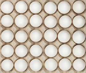 Image showing twenty four of white eggs in box