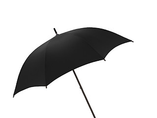 Image showing Black vintage umbrella isolated on white