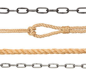 Image showing collection of chain and ropes