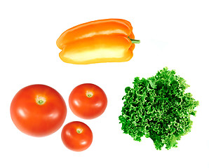 Image showing tomatoes, bell peppers,  lettuce