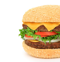 Image showing big hamburger close-up