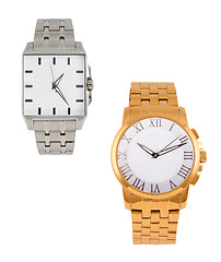 Image showing golden and silver modern wrist watch