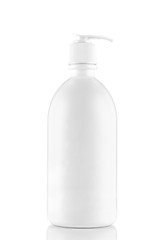 Image showing Plastic Clean White Bottle With Dispenser Pump