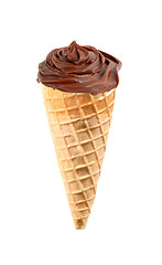 Image showing chocolate ice cream cone