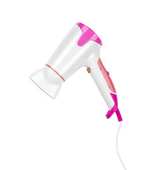 Image showing close up of a hair dryer on white background
