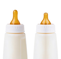 Image showing Bottles with milk for a baby