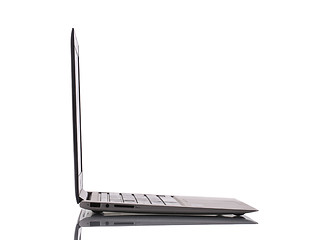 Image showing Modern laptop side view