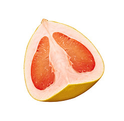 Image showing half of fresh pink grapefruit