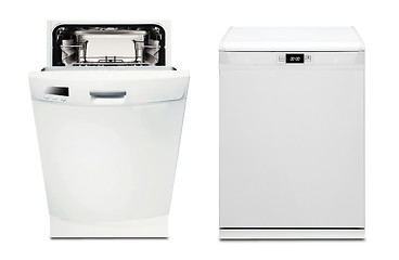 Image showing open and closed dishwasher