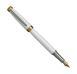 Image showing White biro or ball point pen, isolated on white